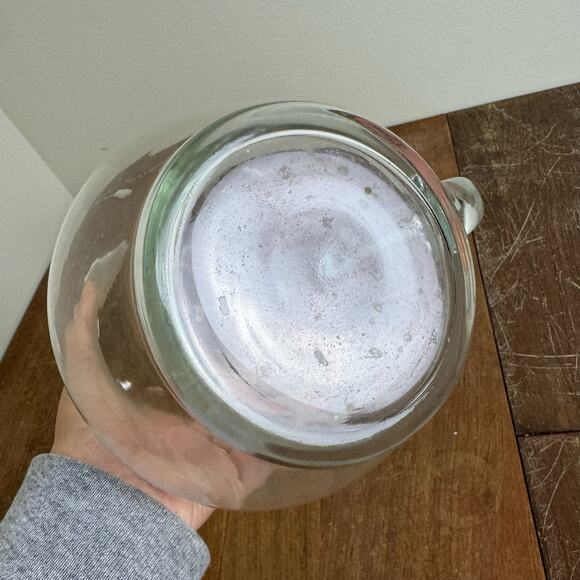 Princess House‎ Heritage Floral Etched Ice Lip Pitcher Blown Glass - Picture 9 of 10